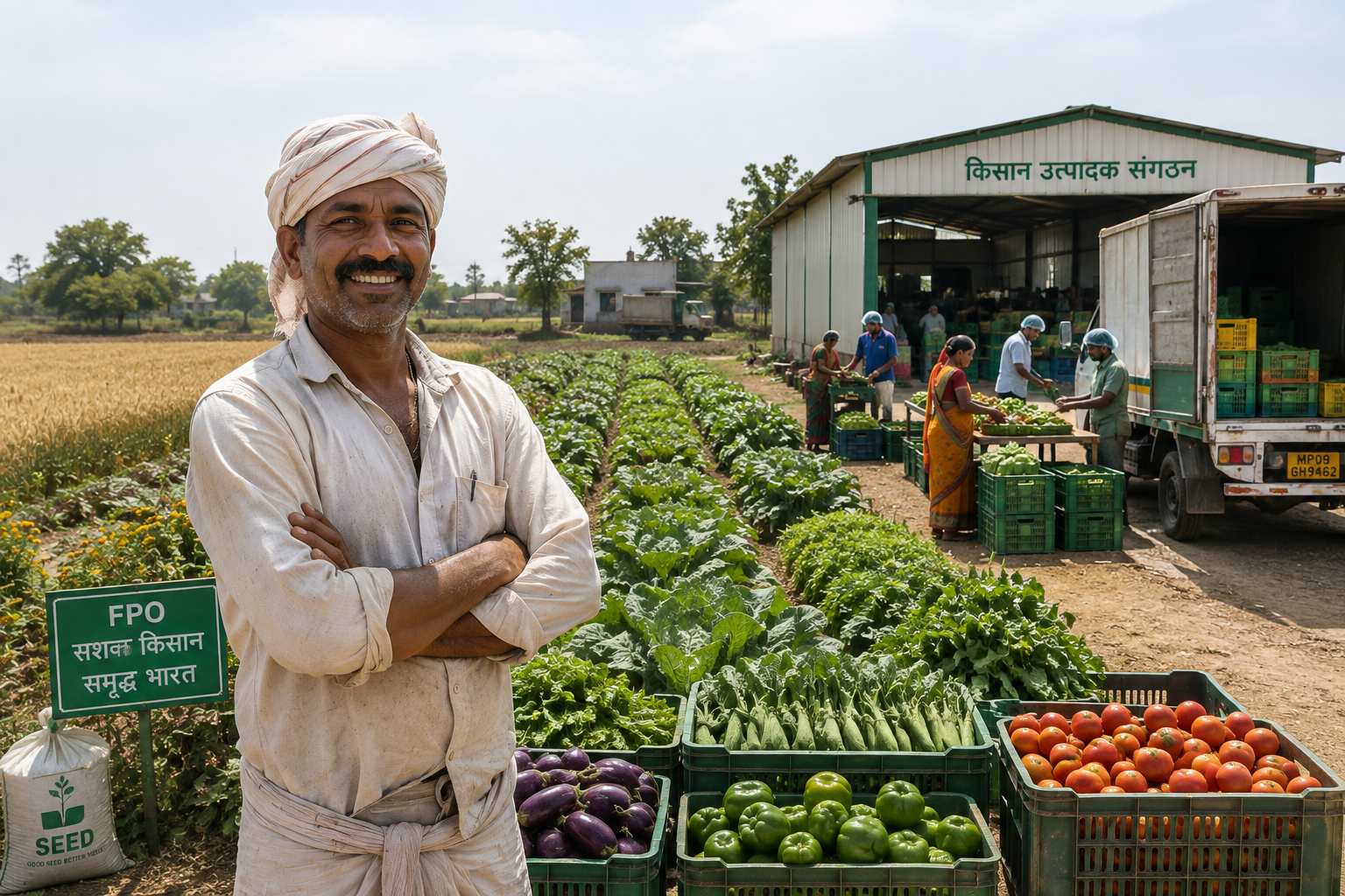 Smart Agriculture — tablet with analytics dashboard in a crop field