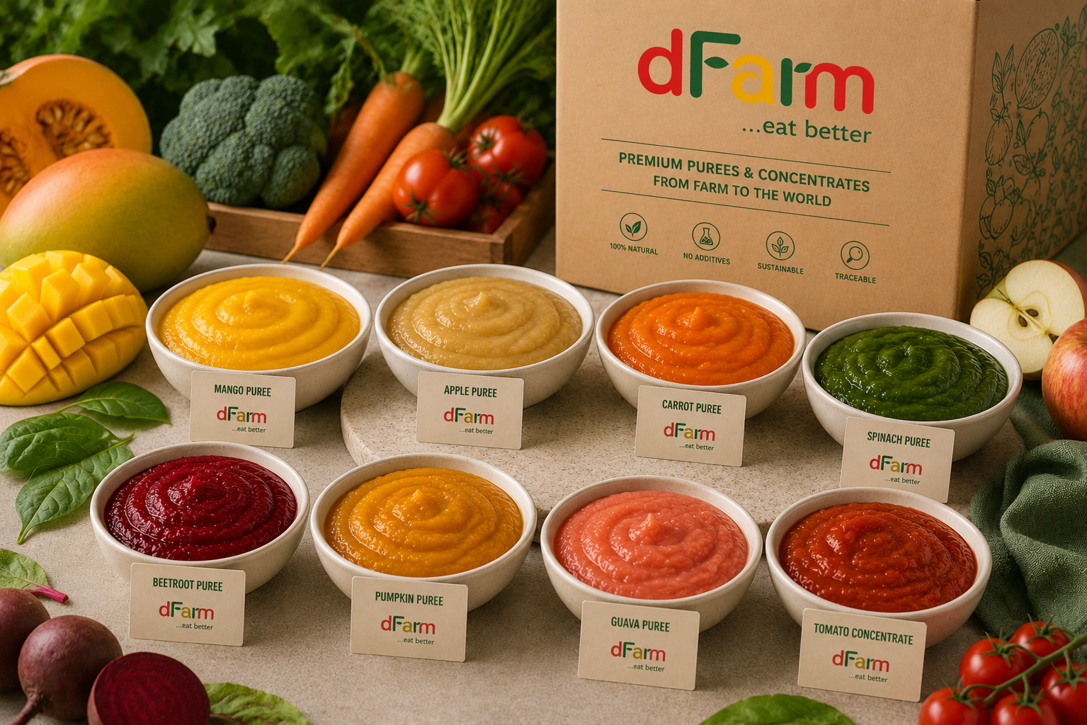 dFarm Premium Purees and Concentrates